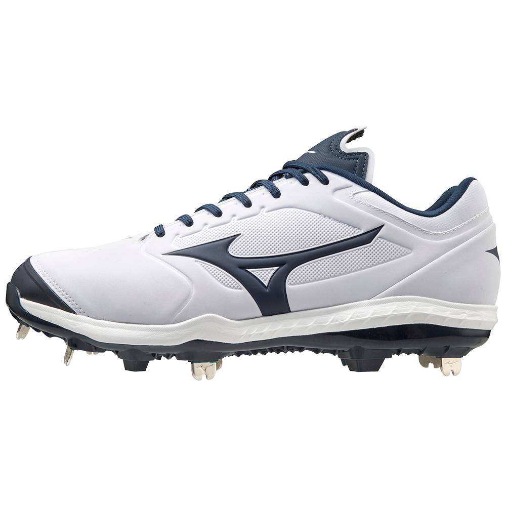 Zapatillas Sofbol Mizuno Sweep 5 Bajas Metal Mujer Blancas/Azul Marino Baratas QTMC-82316